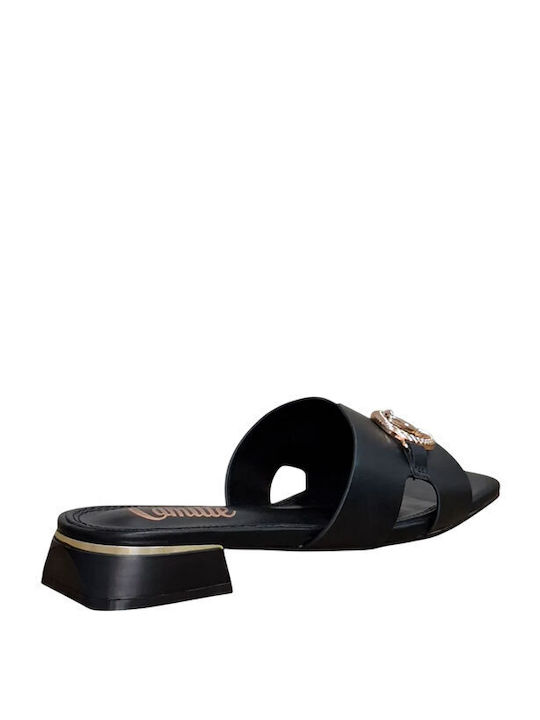 Ledersandalen für Damen Schwarz 100006645013-Schwarz