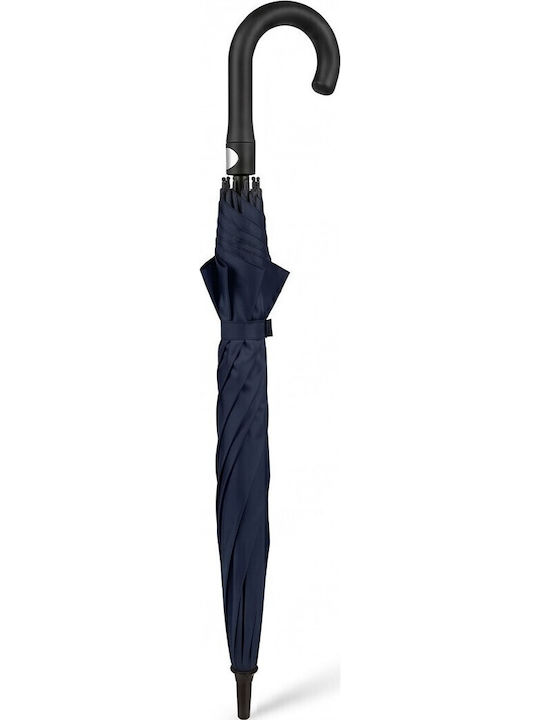 Windproof Automatic  Umbrella with Walking Stick Blue