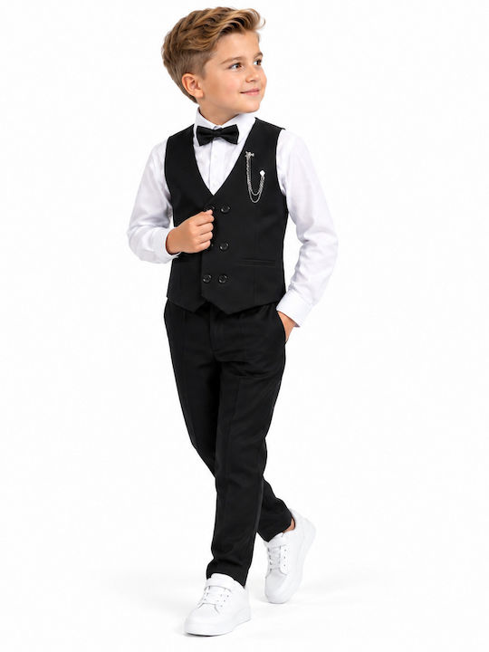 TakTakBaby Baptism Suit for Boy Black 5 Pieces