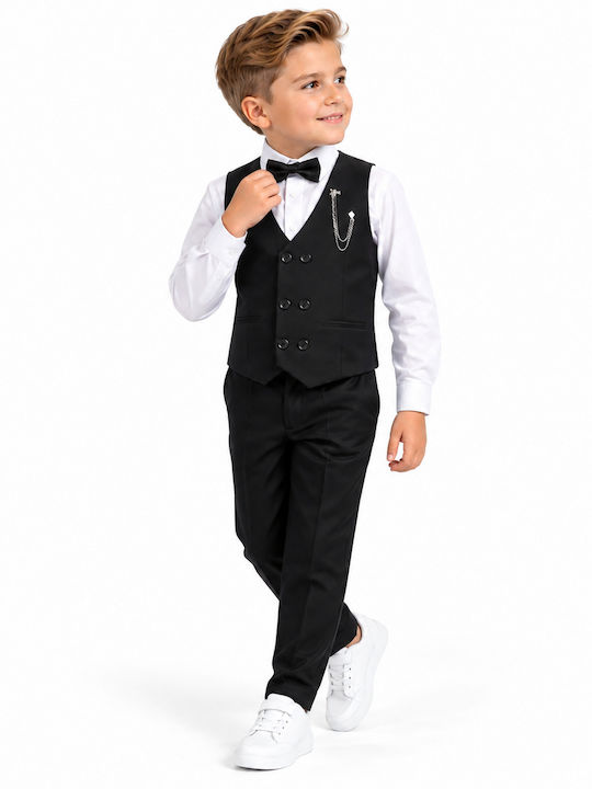 TakTakBaby Baptism Suit for Boy Black 5 Pieces