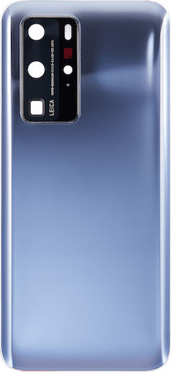 Задно стъкло за капак и камера за Huawei P40 Pro, огледално сребристо
