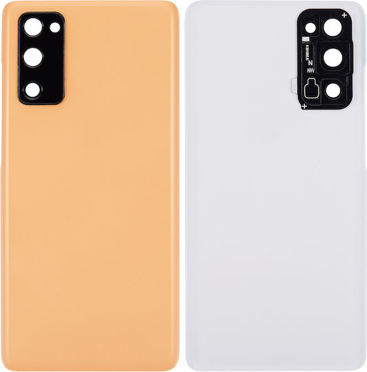 Capac Spate din Sticlă cu Lentile pentru Cameră Samsung Galaxy S20 FE 5G Aftermarket Plus Portocaliu Cloud