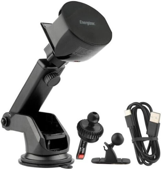 Energizer Car Phone Mount with Magnet & 15W Wireless Charging Black
