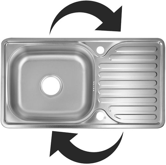 Sanitec Drop-In Inox Sink L76xW43.5cm Grey Sanitec Drop-In Inox Sink L76xW43.5cm Grey