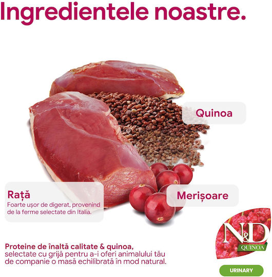 Quinoa 1,5 kg Hrană Uscată pentru Câini Adulți de Rase Mici cu Rață