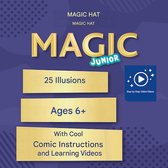 Kosmos Magic Tricks Set Magician’s Hat Plush Rabbit Magic Wand 25 Illusions Illustrated Guide Video Tutorials Children Ages 6+