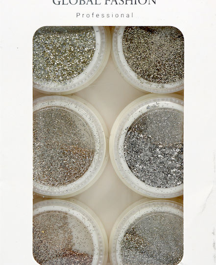 Global Fashion Nail Art Mica Set 6 Pcs 20804