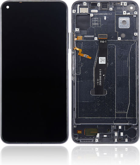 LCD-Displaymodul mit Rahmen für Huawei Honor 20 Nova 5T, Aftermarket Plus, Mitternachtsschwarz