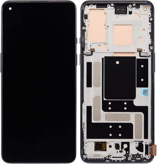 OLED-Displayeinheit mit Rahmen für OnePlus 9 US-Version Aftermarket Plus Astral Black