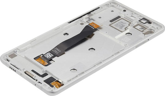 LCD-Baugruppe mit Rahmen für Xiaomi Mi Mix 2s, Aftermarket Plus, Weiß