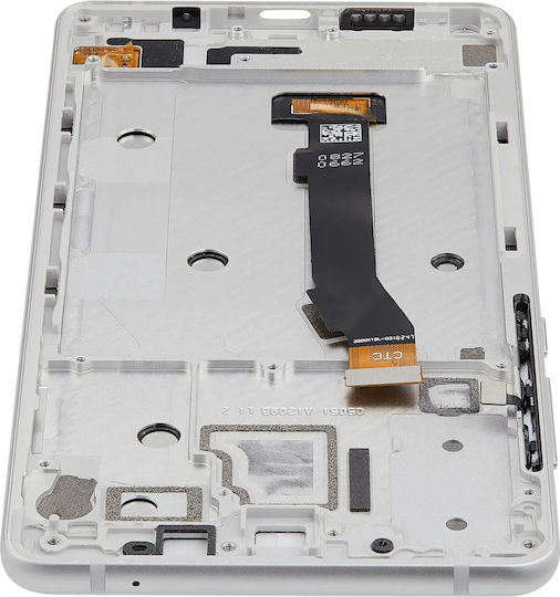 LCD-Baugruppe mit Rahmen für Xiaomi Mi Mix 2s, Aftermarket Plus, Weiß