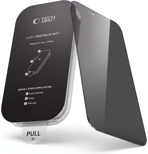 Tech-protect Iphone 18 Pro Full Screen Αντιχαρακτικό Γυαλί Οθόνης Onetouch Set Spy Plus 2 Τεμάχια Privacy