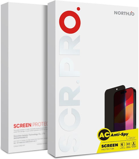 Apple iPhone Duo Northjo A+ Privacy Full Tempered Glass Secondary Screen Protector Black