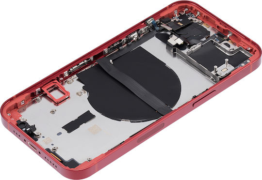 Заден корпус с малки части за iPhone 13, американска версия, неоригинален, Plus, червен