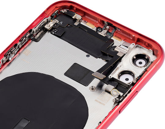 Back Housing W Small Components Pre-installed Iphone 11 No Logo Aftermarket Plus Red