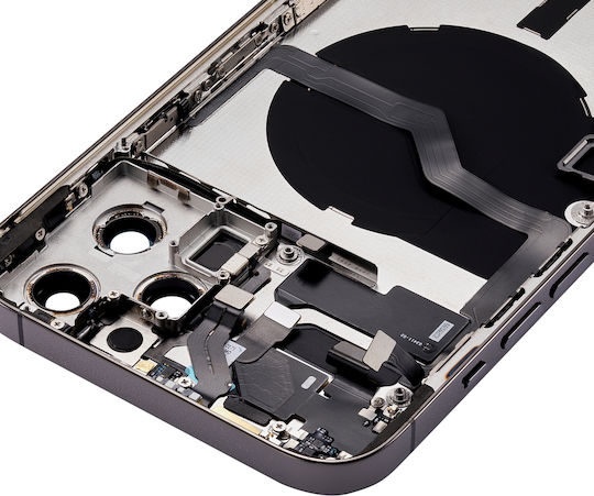 Carcasă Spate cu Piese Mici iPhone 12 Pro Max Versiunea SUA Aftermarket Plus Gri Grafit