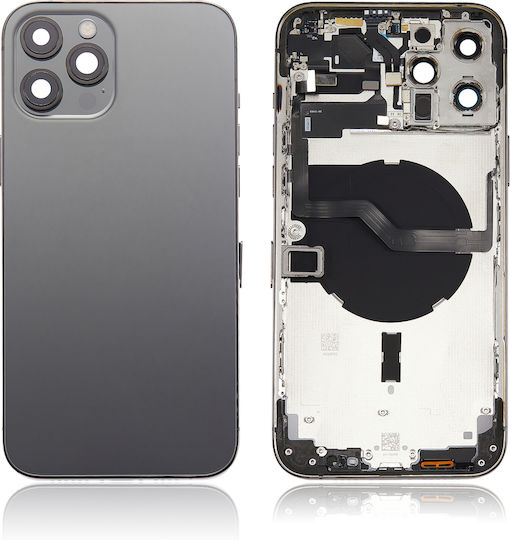 Carcasă Spate cu Piese Mici iPhone 12 Pro Max Versiunea SUA Aftermarket Plus Gri Grafit