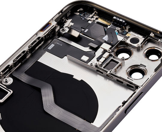 Carcasă Spate cu Piese Mici iPhone 12 Pro Max Versiunea SUA Aftermarket Plus Gri Grafit