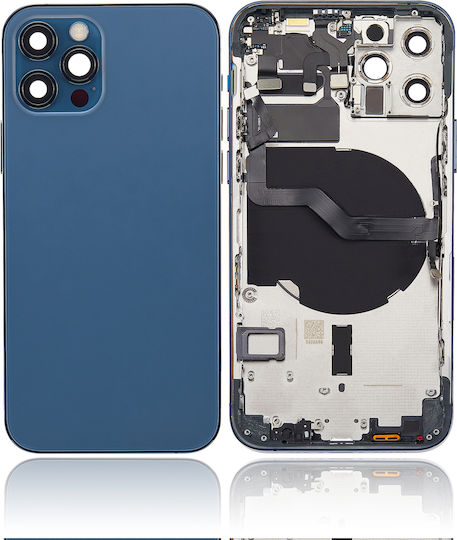 Заден корпус с малки части за iPhone 12 Pro, версия за САЩ, съвместим заместител, Pacific Blue