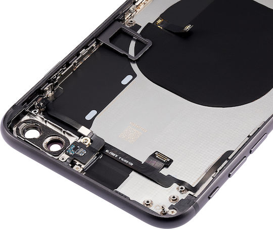 Rückseitige Gehäuseabdeckung mit vorinstallierten Kleinteilen für iPhone 8 Plus ohne Logo, Aftermarket Plus, Space Gray