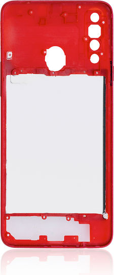 Mid-frame Housing Samsung Galaxy A20s A207 2019 Aftermarket Plus Red