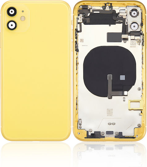 Back Housing W Small Components Pre-installed Iphone 11 No Logo Aftermarket Plus Yellow