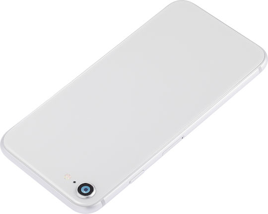 Заден корпус с предварително монтирани малки компоненти за iPhone 8 Plus без лого, съвместим заместител, сребрист