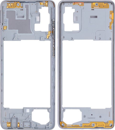 Mittelrahmengehäuse Samsung Galaxy A71 A715 2020 Aftermarket Plus Prism Crush Silber
