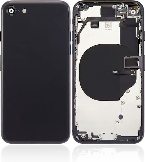 Rückgehäuse mit vorinstallierten Kleinteilen für iPhone SE 2020 ohne Logo Aftermarket Plus Schwarz