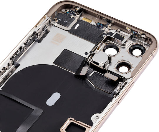 Back Housing W Small Components Pre-installed Iphone 11 Pro No Logo Aftermarket Plus Gold