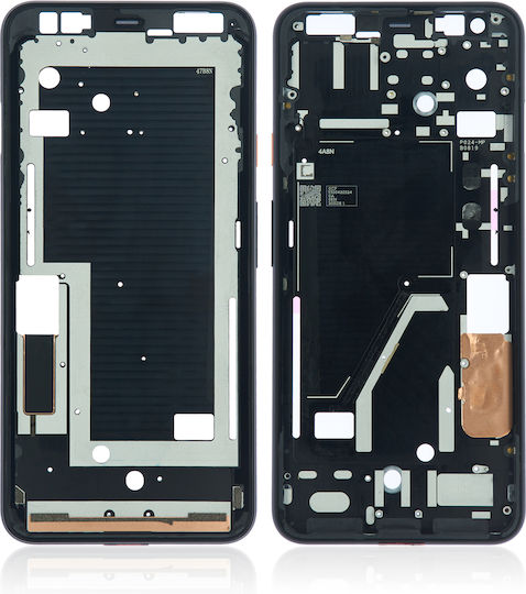 Carcasa cadrului median Google Pixel 4xl, roz, cu buton de pornire