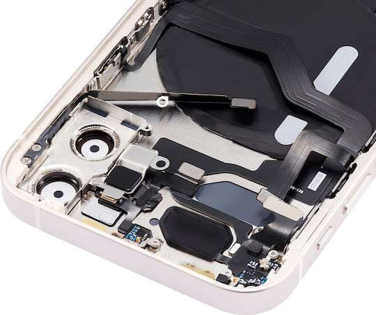 Заден корпус с малки части за iPhone 12 mini, американска версия, неоригинален, бял, Plus
