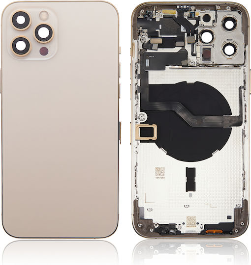 Заден корпус с малки части за iPhone 12 Pro Max, американска версия, заместител Plus, златист
