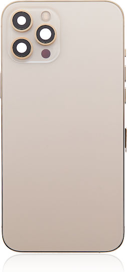 Заден корпус с малки части за iPhone 12 Pro Max, американска версия, заместител Plus, златист