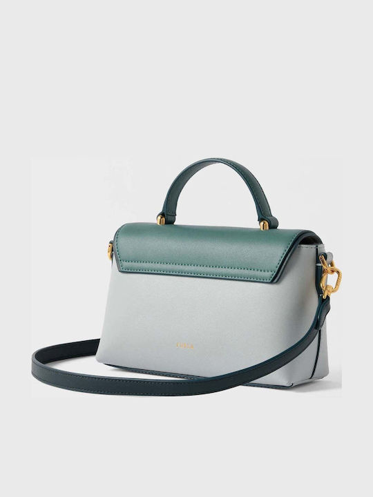 Furla Moonlight Top Handle Дамска Кожена Чанта С Капак Зелена