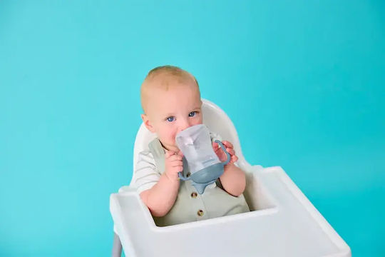 B.Box Детска Чашка с Дръжки и Сламка от Синя Пластмаса 240 ml за 4m+