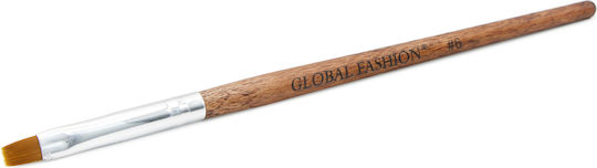 Плоска четка за гел Global Fashion №6