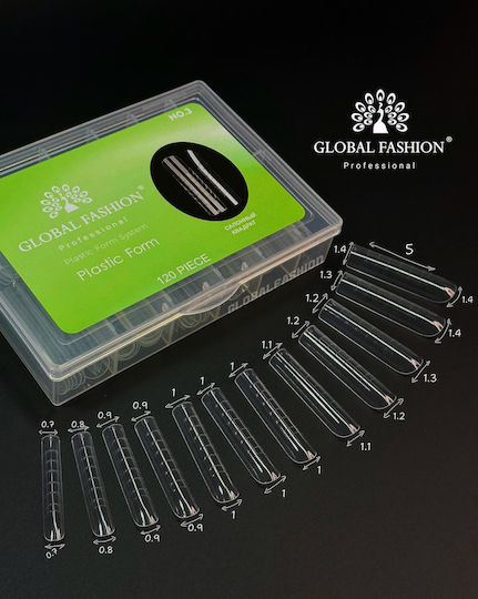 Global Fashion Șabloane din Plastic pentru Unghii cu Marcaje Salon Square 120 de Bucăți Nr. 3