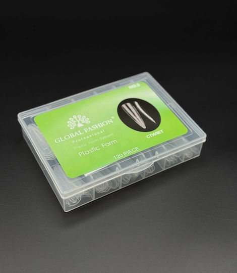 Global Fashion Plastic Stiletto Nail Forms Markings 120 Pcs No 2 25470