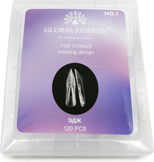 Global Fashion Șabloane din Plastic cu Marcaje pentru Marginile Unghiilor 120 Bucăți Nr. 1 25371