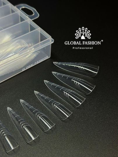 Global Fashion Plastic Nail Forms Markings Stiletto 120 Pcs No 2 25370
