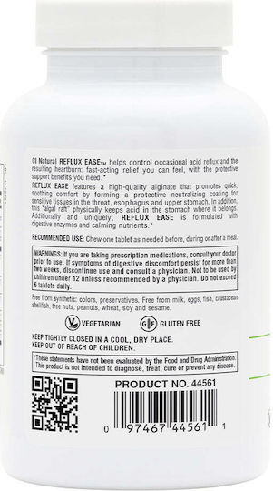 GI Natural® Reflux Ease 60 Дъвчащи таблетки с вкус на ванилия