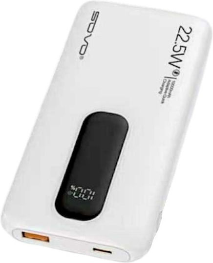 Powerbank 10000 mAh 22,5 W mit USB-A- und USB-C-Anschluss, Power Delivery / Quick Charge, Weiß
