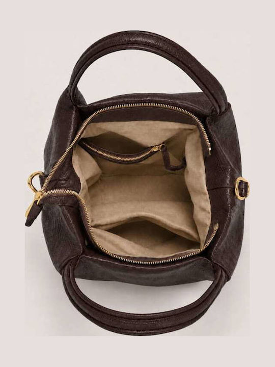 Dark Brown Fabric Women's Handbag / Crossbody Bag