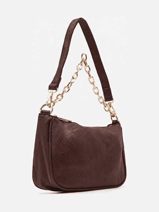 Brown Fabric Women's Shoulder Bag