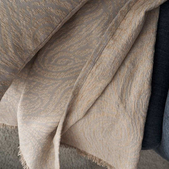 Gofis Home Salmon Three-Seater Sofa Throw Chenille 180x300 cm Salmon