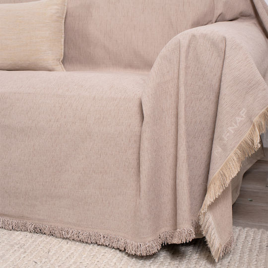 Viersitzer-Sofaüberwurf 180x350 Naf-naf Highline Dunkelbeige 358-135
