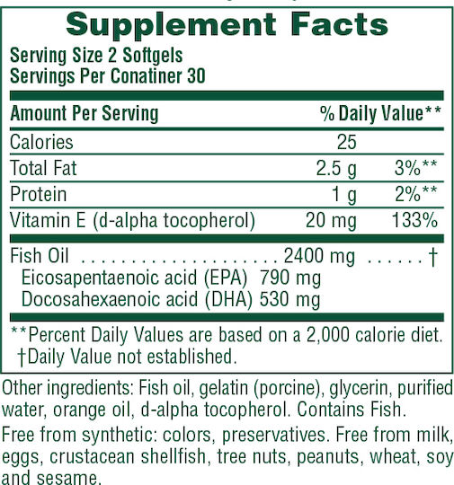 Nature's Plus Omega 3 Maximum Ιχθυέλαιο 60 μαλακές κάψουλες