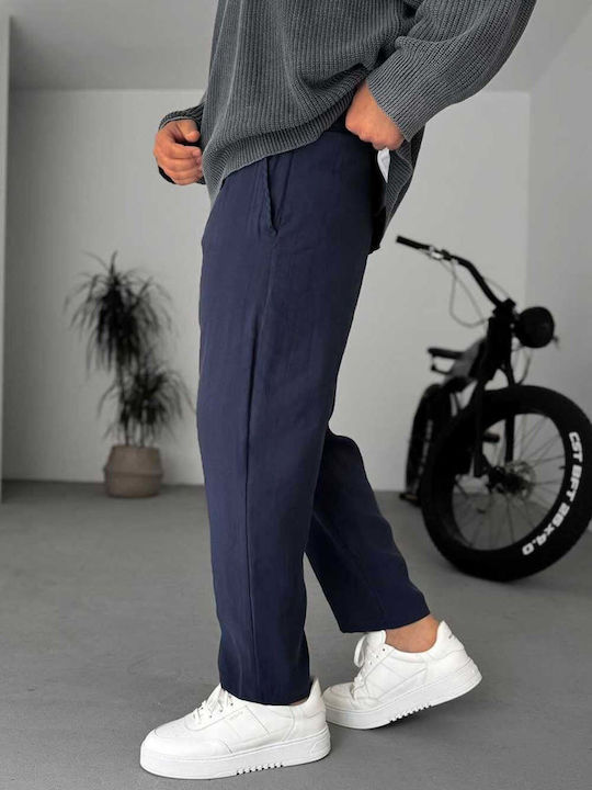 Men’s Trousers with Straight Leg in Dark Blue