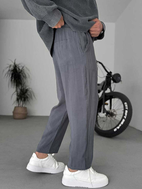 Men's Trousers with Straight Leg in Anthracite